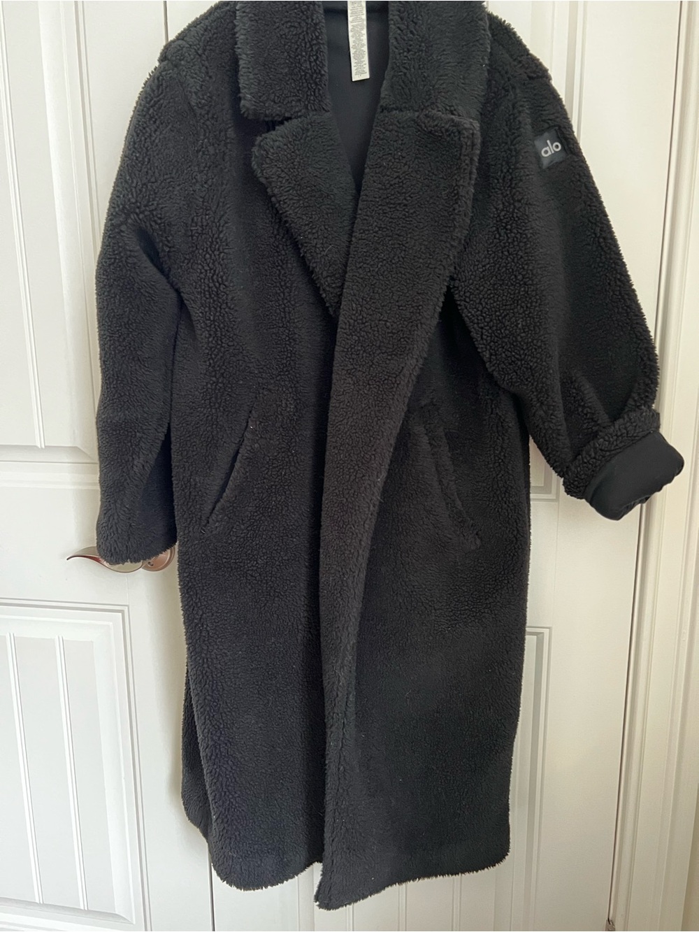 Alo Yoga Black Shepra Trench Coat mid length hem- Women Jackets & Coats - Picture 6 of 7